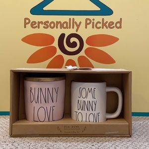 Rae Dunn BUNNY LOVE & SOME BUNNY TO LOVE Canister & Mug Set
